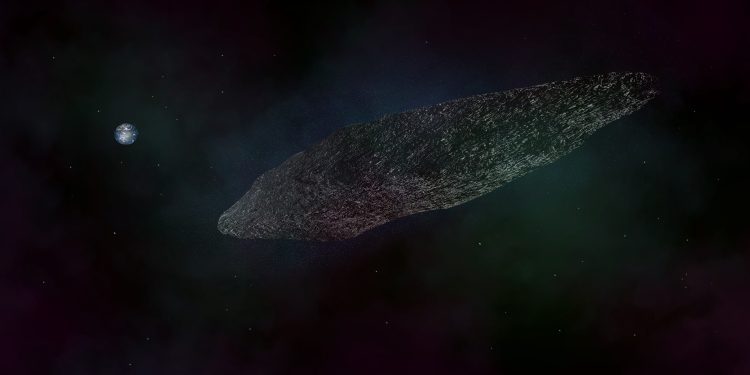 An artistic rendering of 'Oumuamua. Depositphtos.