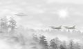 An illustration of a UFO being followed by fighter jets. Depositphotos.