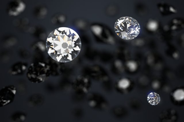 An image of diamonds raining down. Depositphotos.