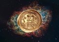 The ancient coin superimposed over a photograph of the Crab Nebula, or SN 1054. Depositphotos / cngcoins.com/ Filipovic et al.