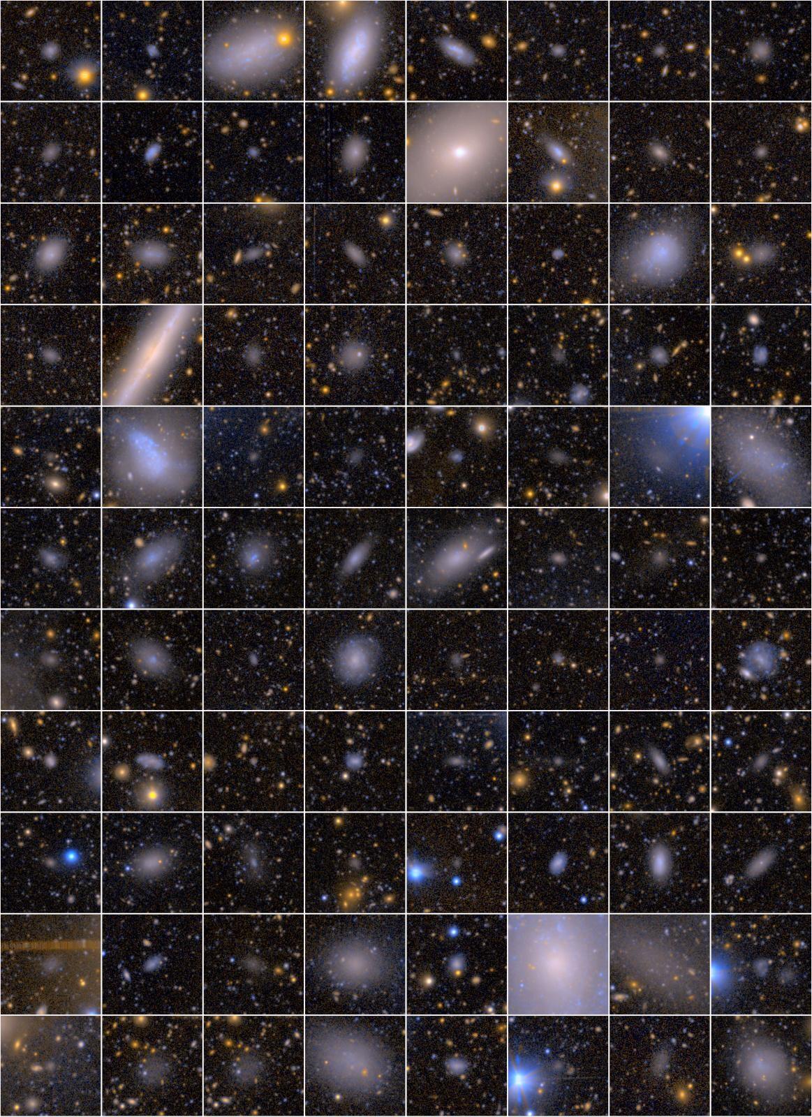 A view of different satellite galaxies. Satellite galaxies are typically faint and extended. Image Credit: NAOJ.