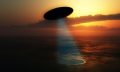 Illustration of a UFO absorbing water from a lake. Depositphotos.