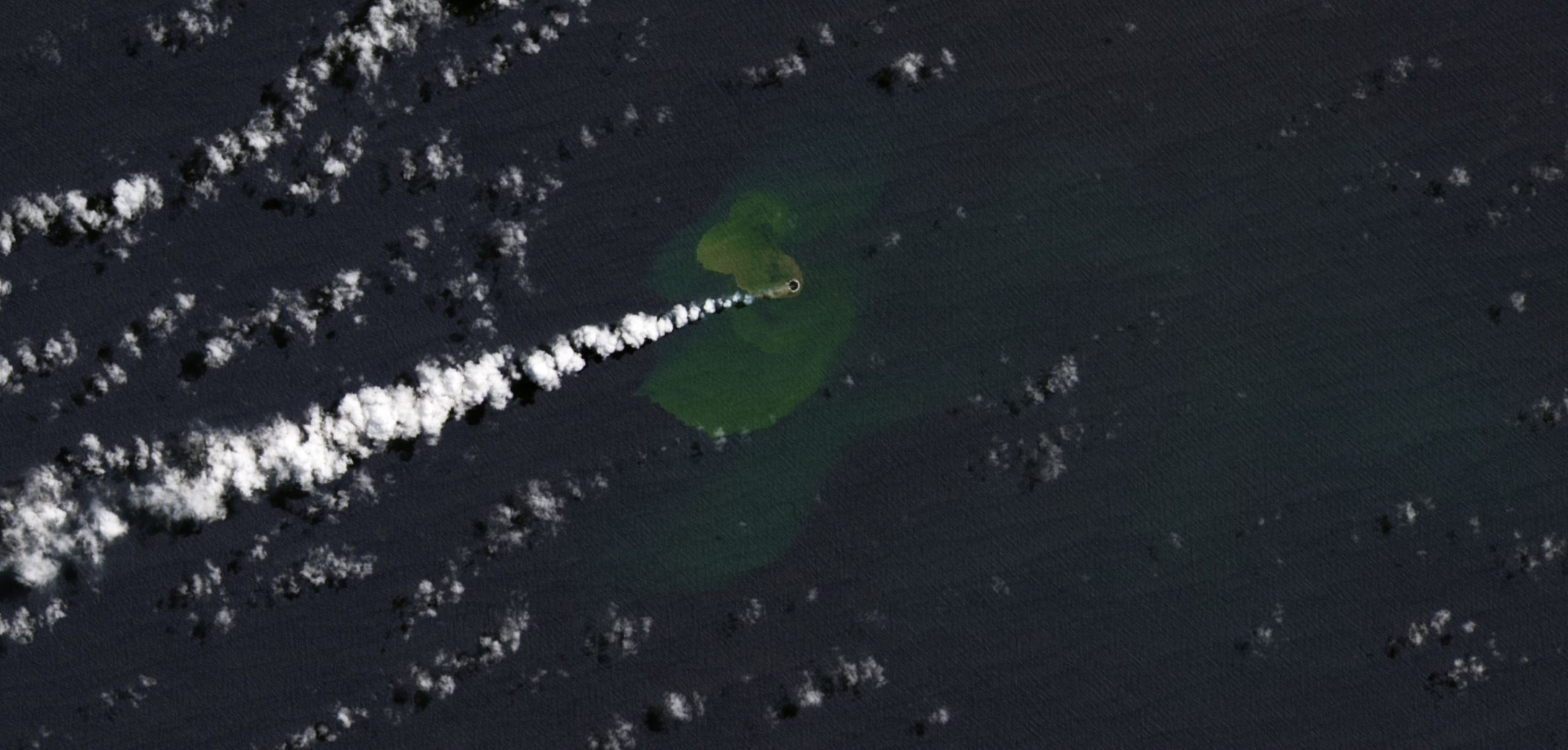 A satellite view of the new island. Image Credit: Earth Observatory / NASA.