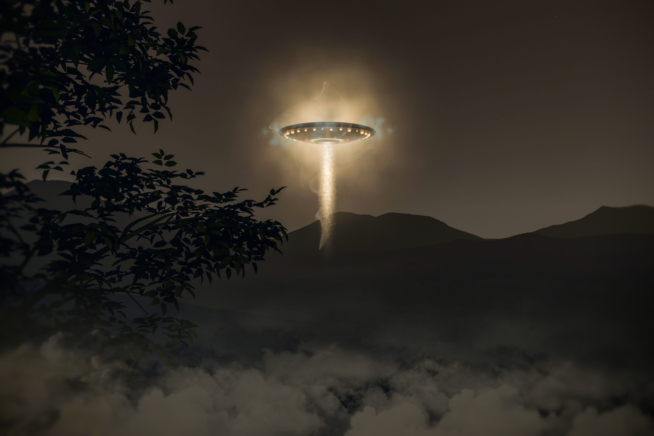 An artistic illustration of a UFO. Depositphotos