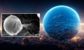 An illustration of a planet in the background and the metallic sphere found in the stratosphere. Depositphotos/University of Buckingham.