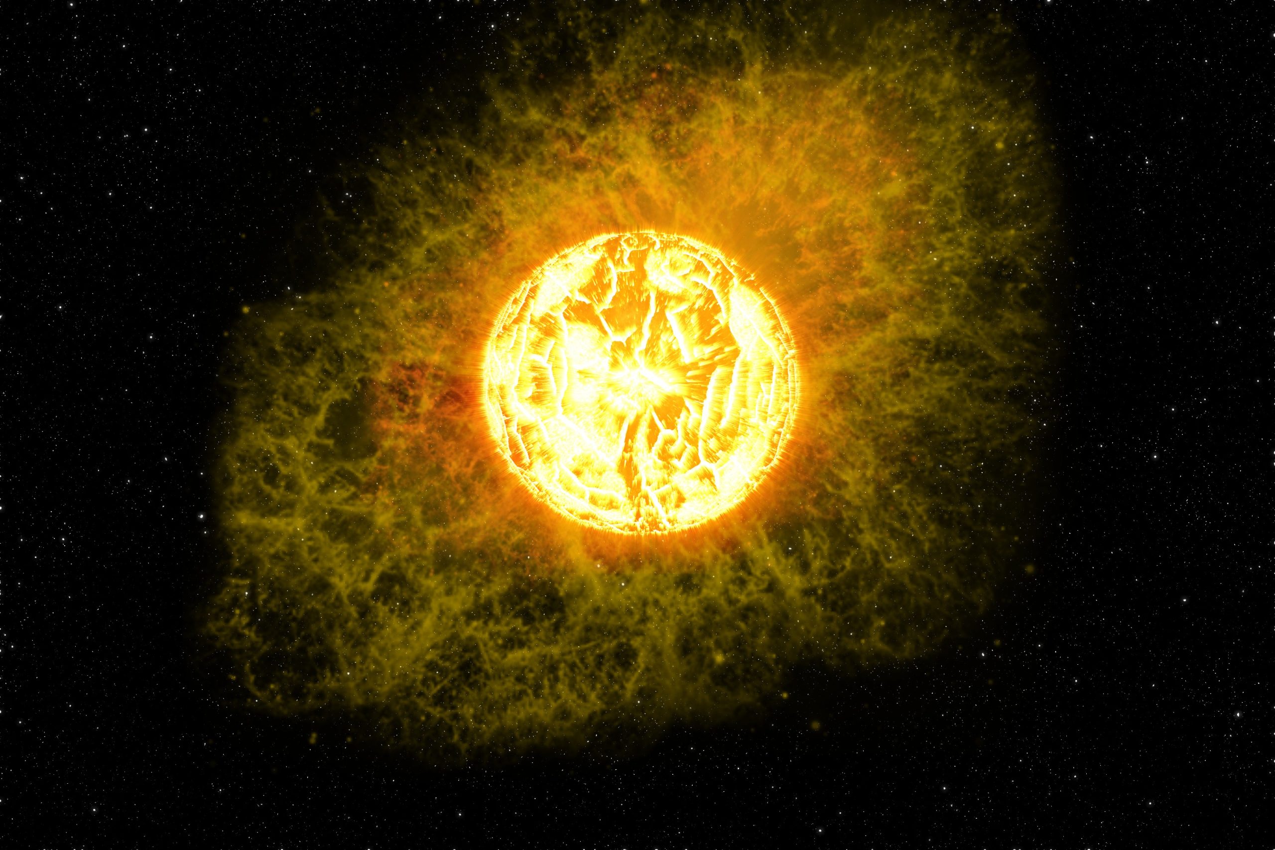 An illustration of a star going supernova. Depositphotos.