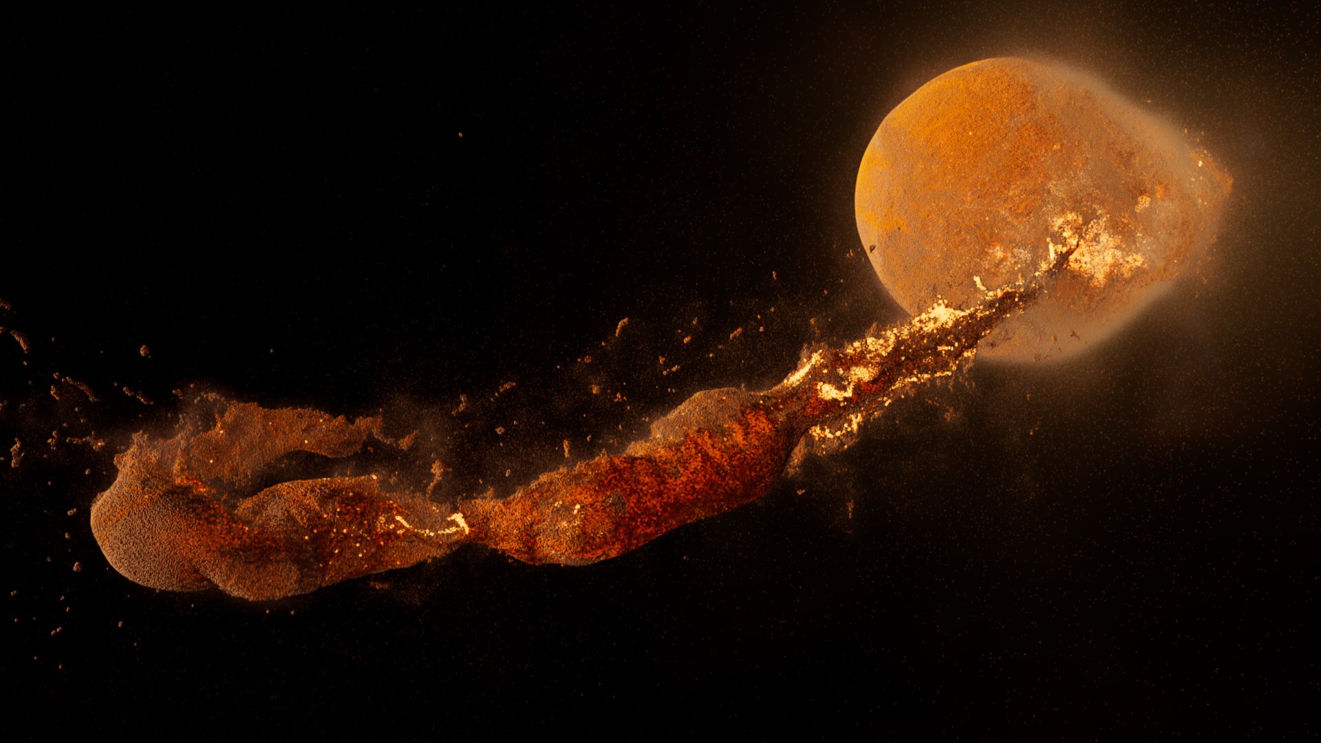 An illustration of how the Moon formed following a massive impact. Image Credit: University of Durham.