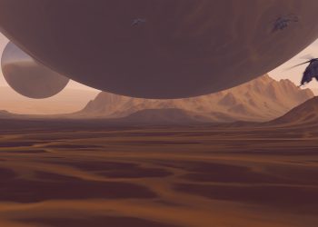 Illustration of a UFO land near air force base. Depositphotos.