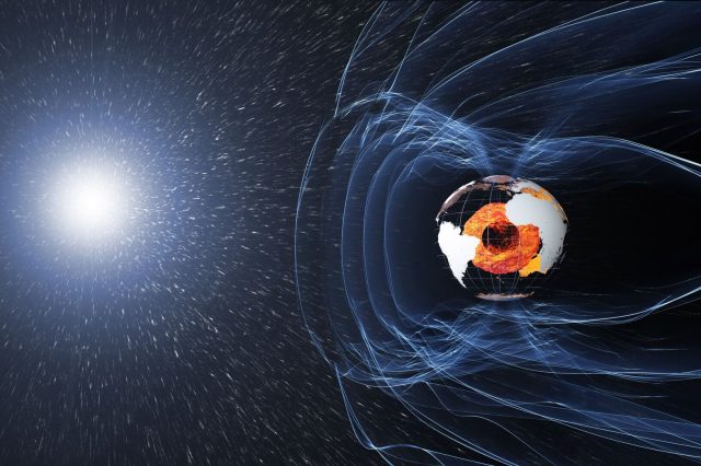An illustration of the magnetic field of the Earth. Image Credit: ESA/ATG medialab.
