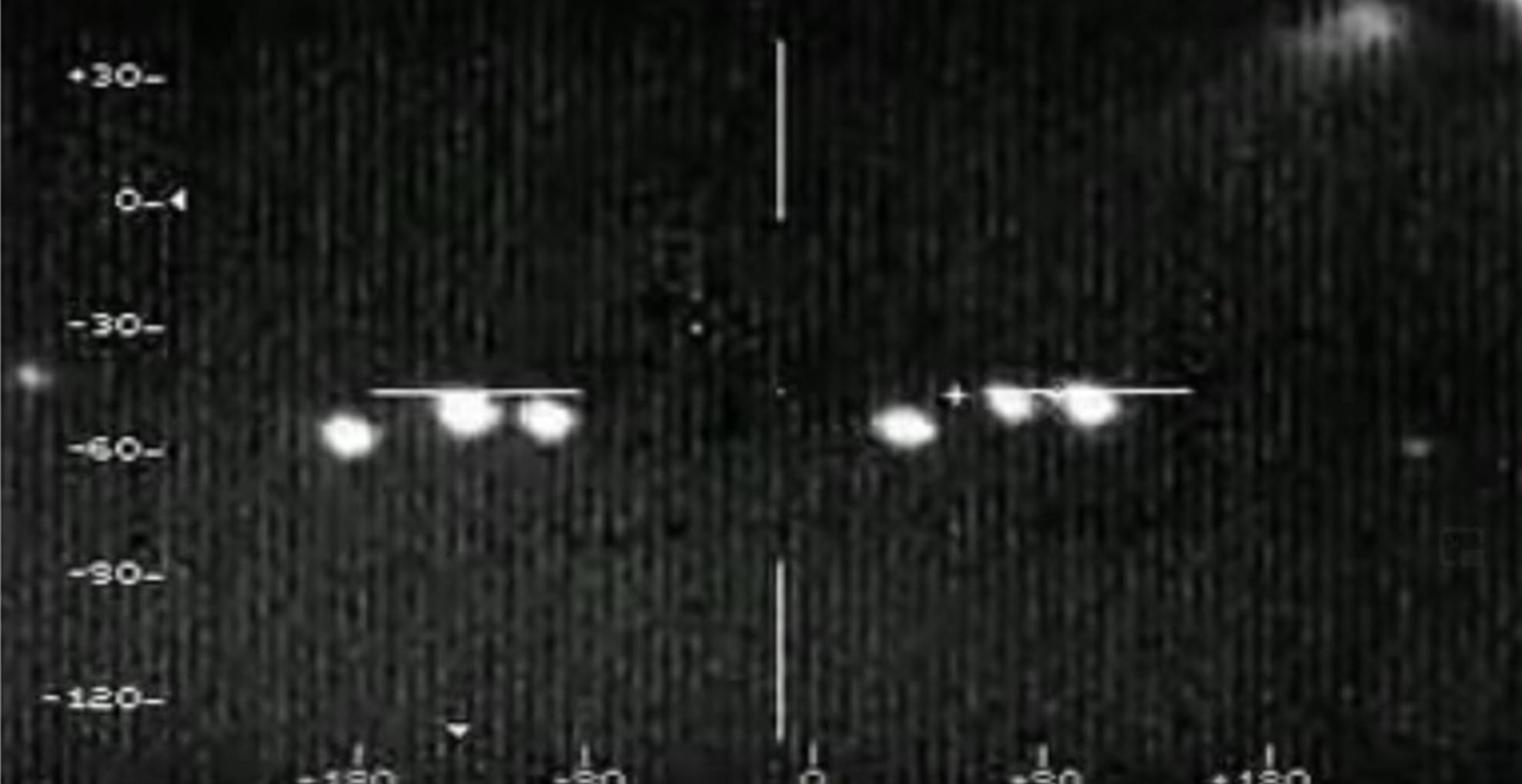 A screenshot of the video showing the tic-tac UFOs filmed by Mexican Air Force Pilots. Image Credit: Mexican Air Force.