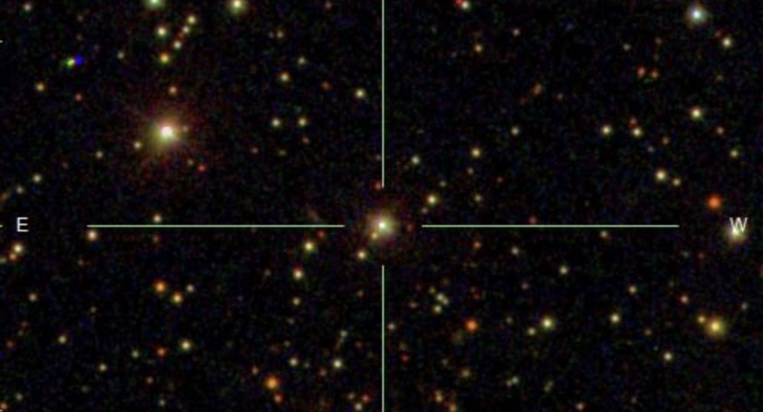 A cropped image showing the location of the nearest black hole to Earth. Sloan Digital Sky Survey / S. Chakrabart et al.