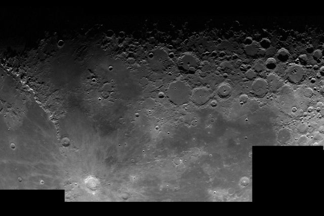 The lunar terminator line. Image Credit: NASA.