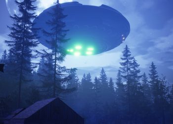 An illustration of a UFO. YAYIMAGES.