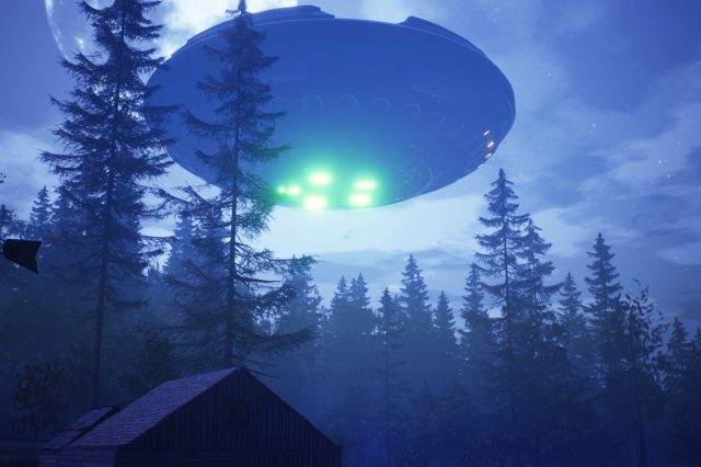 An illustration of a UFO. YAYIMAGES.