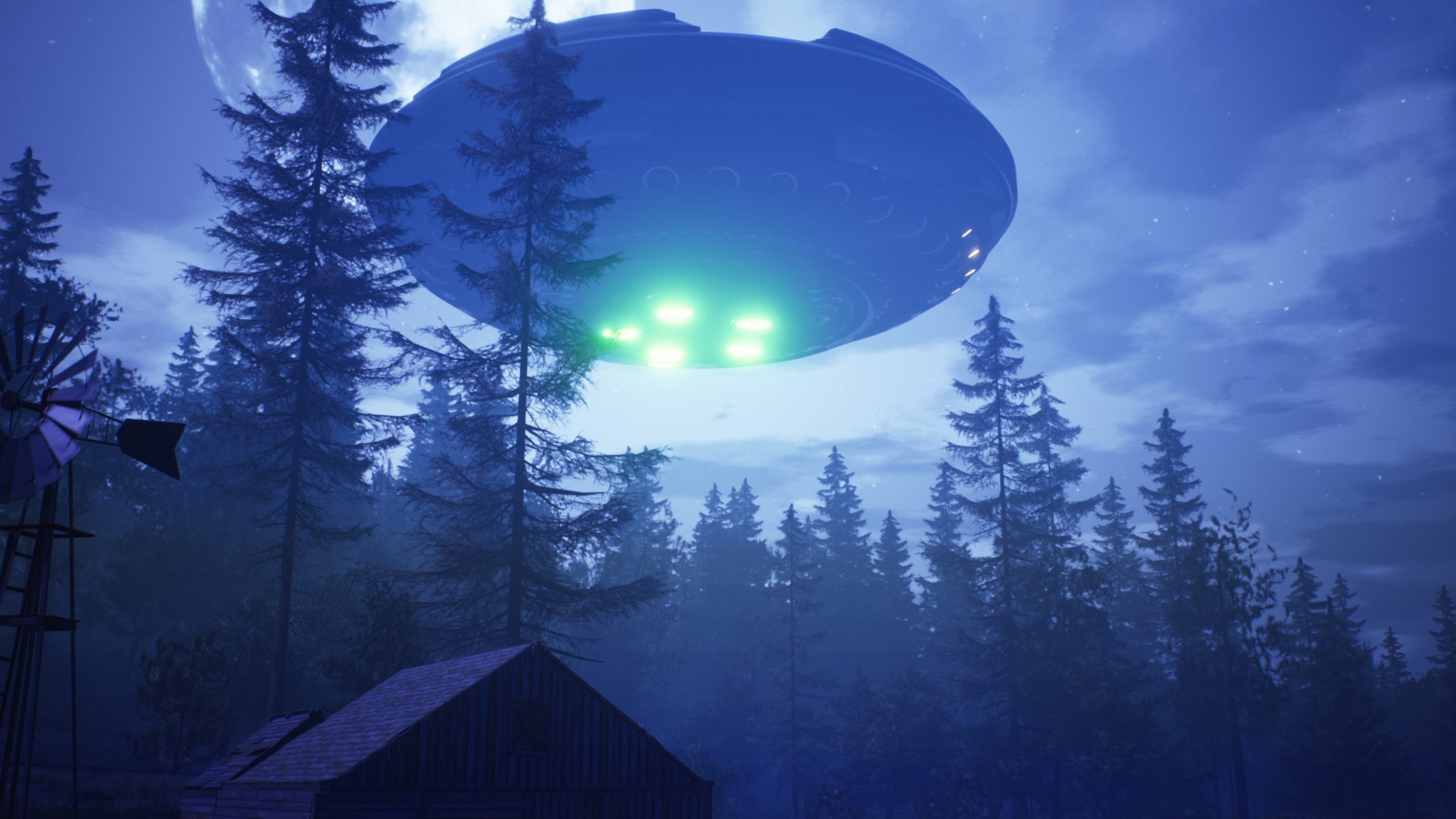 An illustration of a UFO. YAYIMAGES.