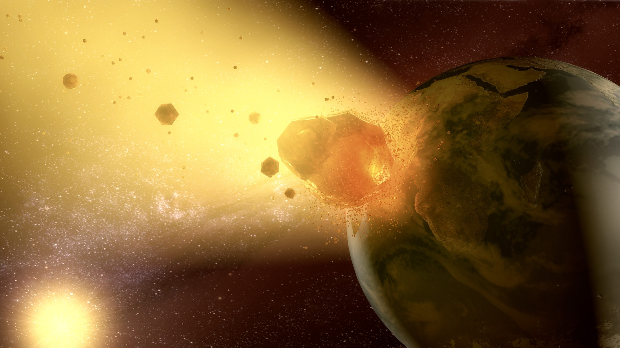 An illustration of a planet-killer asteroid. Depositphotos.