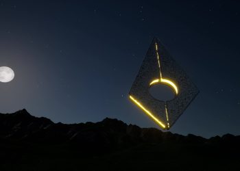 Artistic Rendering of mass UFO sighting. YAYIMAGES.