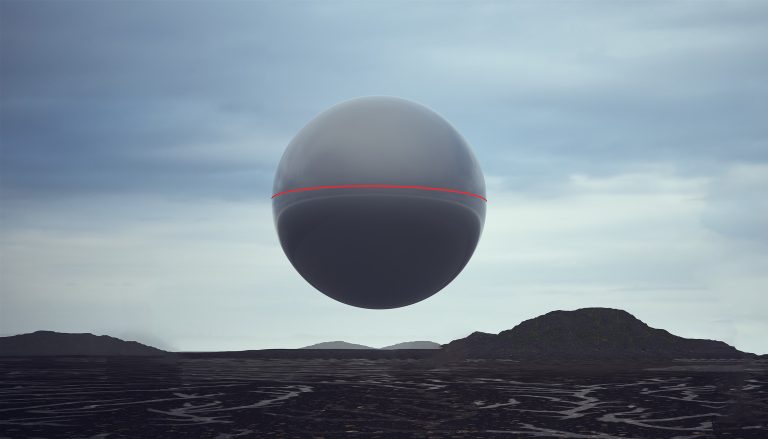 An illustration of a UFO probe contorlled by superadvanced AI.