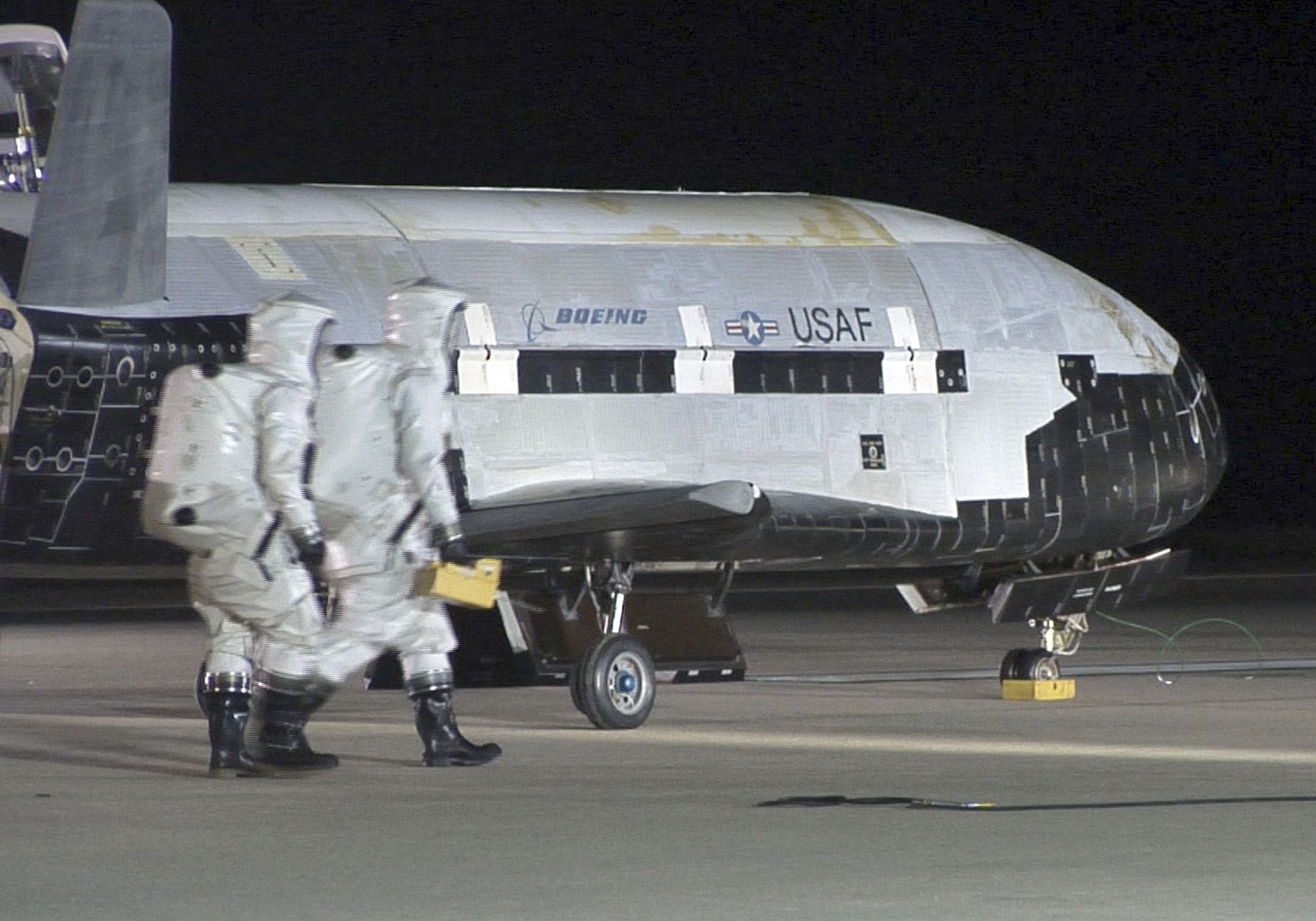 An image of the X-37B secret space plane. Image Credit: DoD.