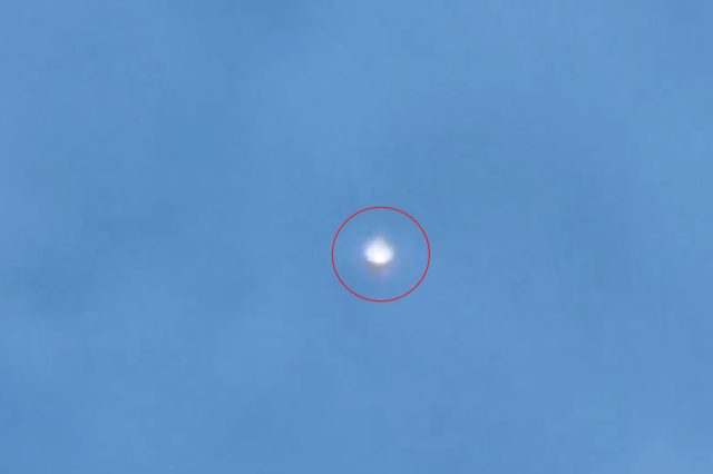 A screenshot of the video showing the Cube-shaped UFO. Image Credit: Twitter/ Twitter user Think Tank.