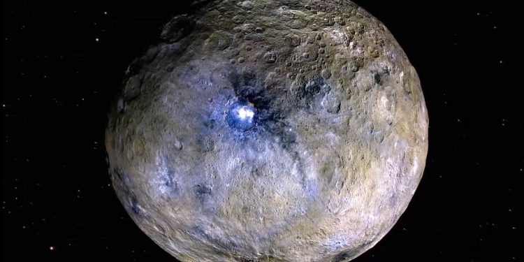 Dwarf planet Ceres. Image Credit: NASA, JPL CAL-TECH, UCLA, MPS, DLR, IDA.