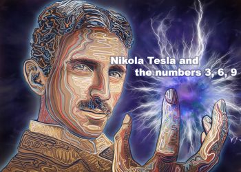 An illustration of Nikola Tesla with annotations. Depositphotos/Curiosmos.