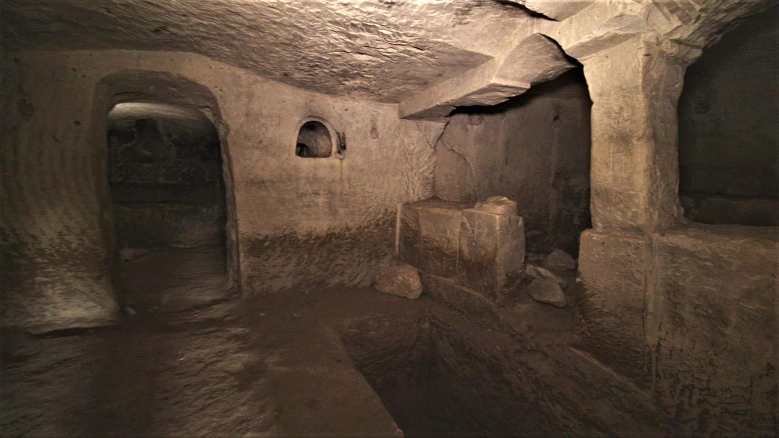 A photograph from the interior of the tomb of Salome. Image Credit: Israel Antiquities Authority.