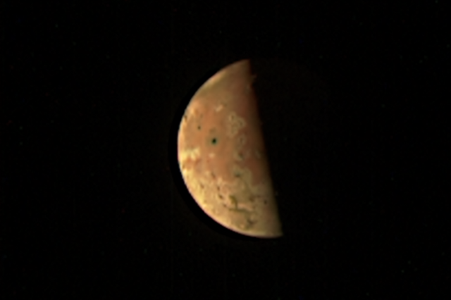A view of Jupiter's Moon Io. Credit: NASA/JPL-Caltech/SwRI/MSSS.