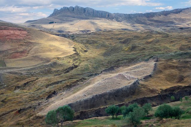 An aerial view of what many believe is the location of Noah's Ark. Depositphotos.