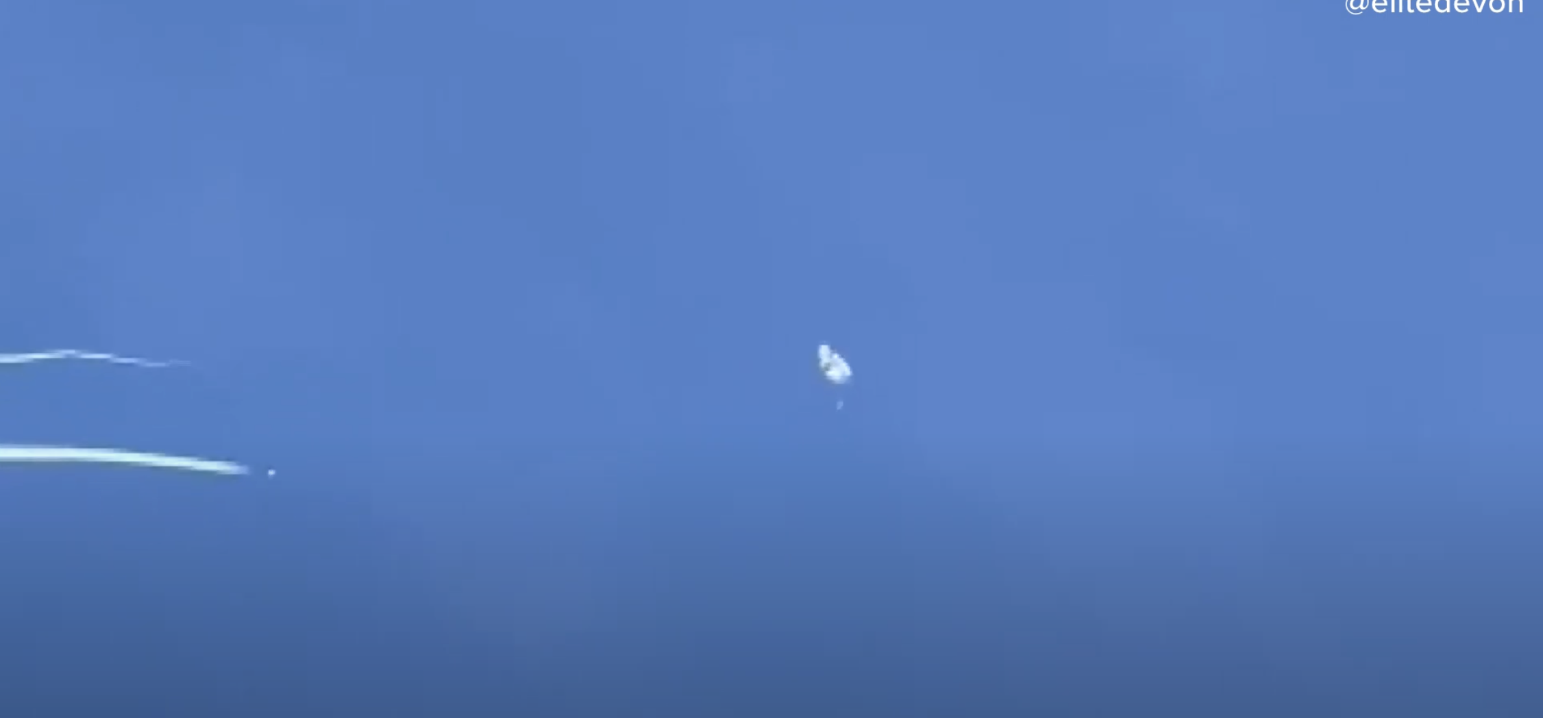A screenshot from YouTube showing the Chinese Balloon being shot down. Image Credit: WUSA9 / YouTube.