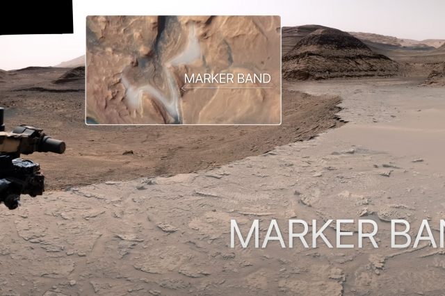 Curiosity Rover Marker Band Best Evidence of water and waves on Mars. Image Credit: NASA/JPL-Caltech/MSSS.