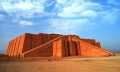 Restored ziggurat in ancient Ur, sumerian temple, Iraq. YAYIMAGES.