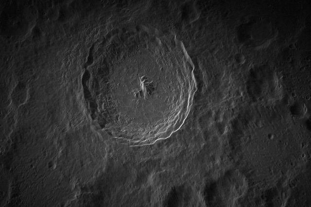 A Synthetic Aperture Radar image of the Moon’s Tycho Crater. Image Credit: Green Bank Observatory.