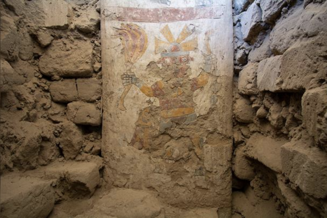A photograph of the ancient Moche relief. Image Credit: Pañamarca Digital.