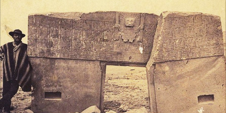 A vintage photo of the Gate of the Sun.