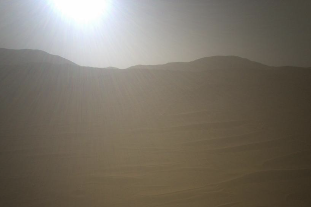 Cropped photo of Ingenuity's sunset on Mars. Image Credit: NASA/JPL-Caltech.