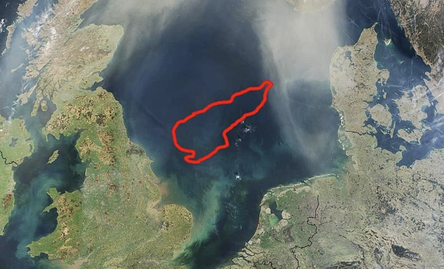 Illustrating where Doggerland was located.