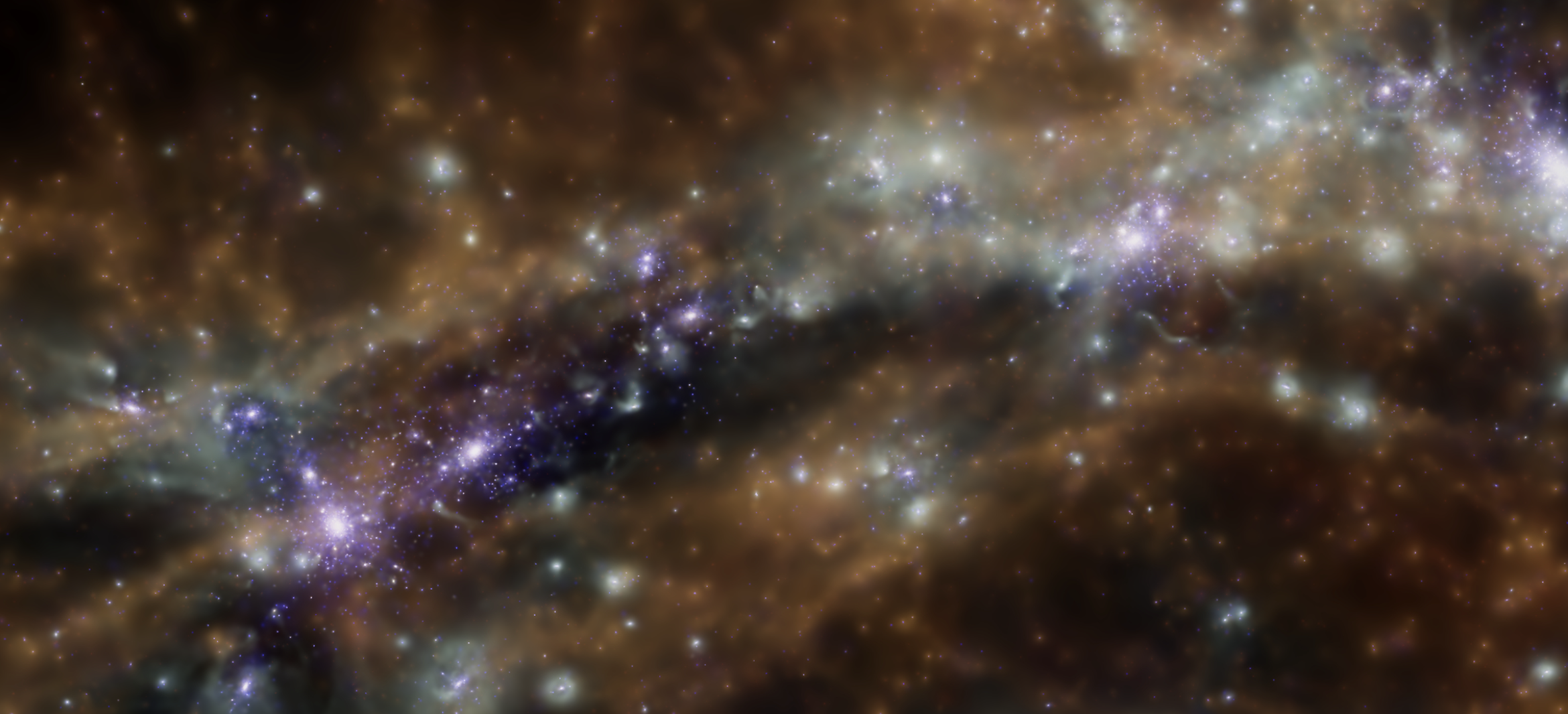 Image, from computer simulations, of a cosmic current. Credit: K. Dolag, Ludwig-Maximilians (Universität München)