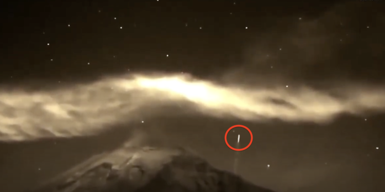 UFO shooting out of the Popocatepetl