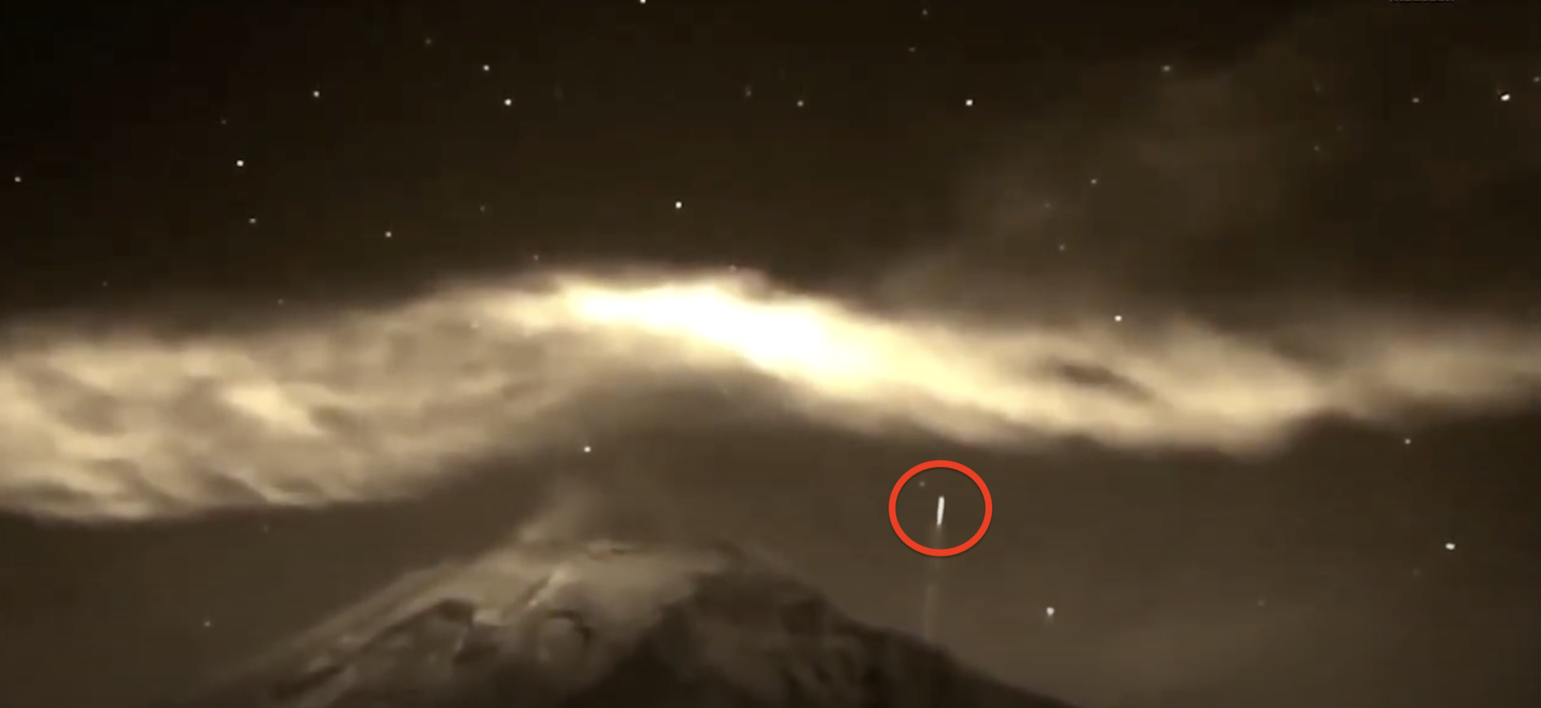 UFO shooting out of the Popocatepetl