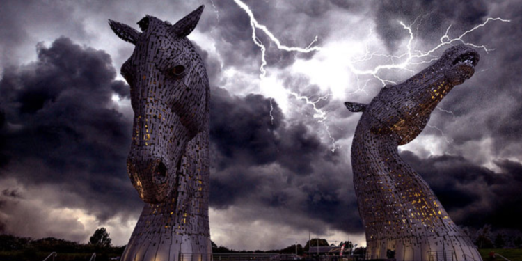 A photo of the Kelpies monument. Reddit.