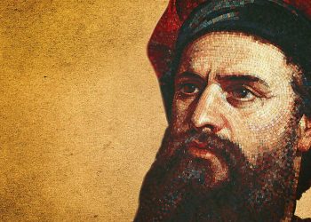 A portrait of Marco Polo.