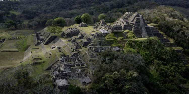 A view of the Pyramid complex of Tonina in Mexico