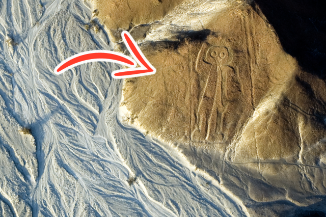 Aerial Shot of the Nazca Lines the Nazca Astronaut