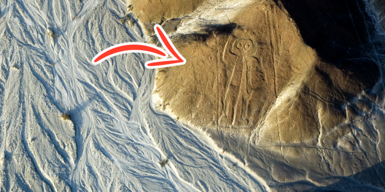 Aerial Shot of the Nazca Lines the Nazca Astronaut