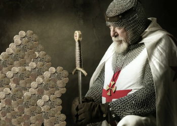 An illustration of the lost treasure of the Knights Templar. Curiosmos.