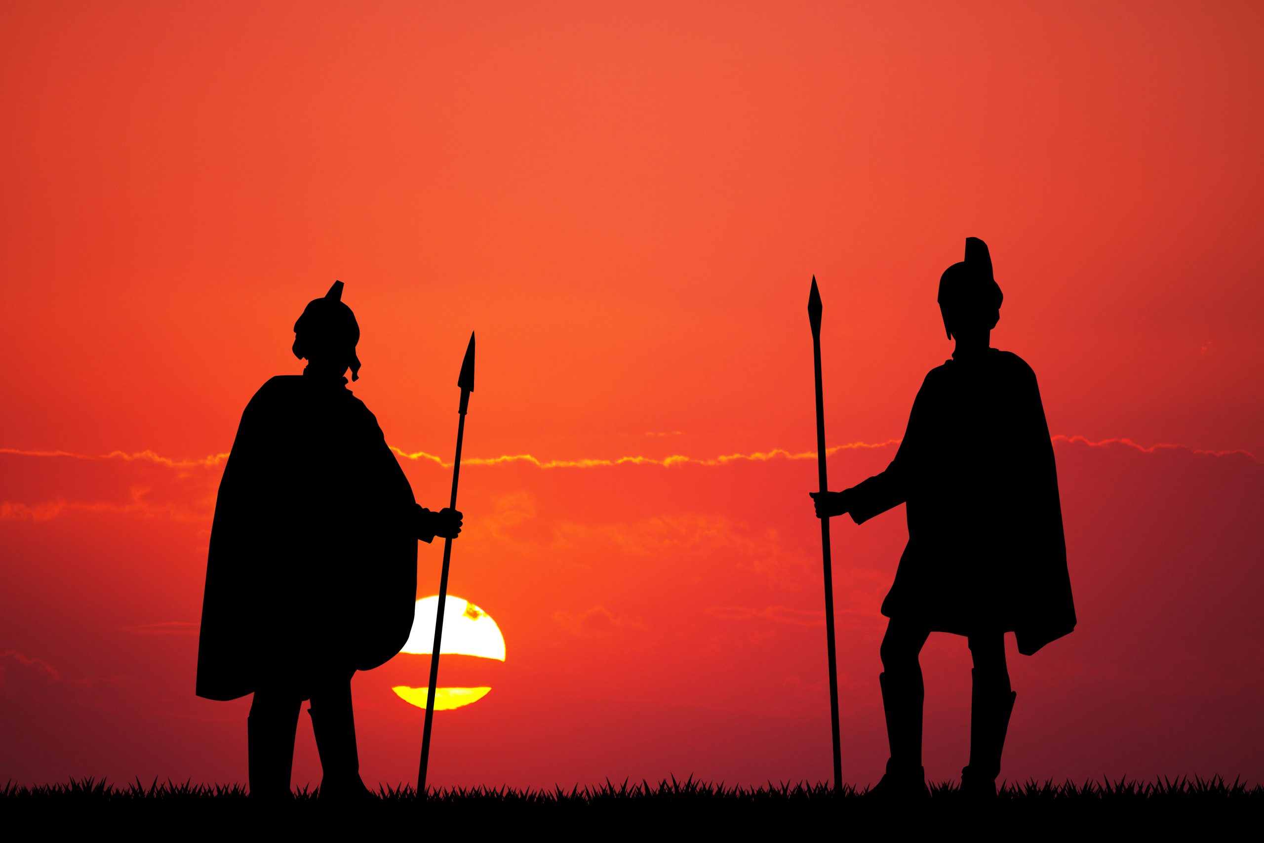 An illustration showing soldiers of the Roman Ninth Legion. Yayimages.