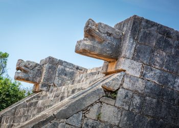 The pyramid of Kukulkan. ancient Maya.