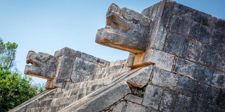 The pyramid of Kukulkan. ancient Maya.