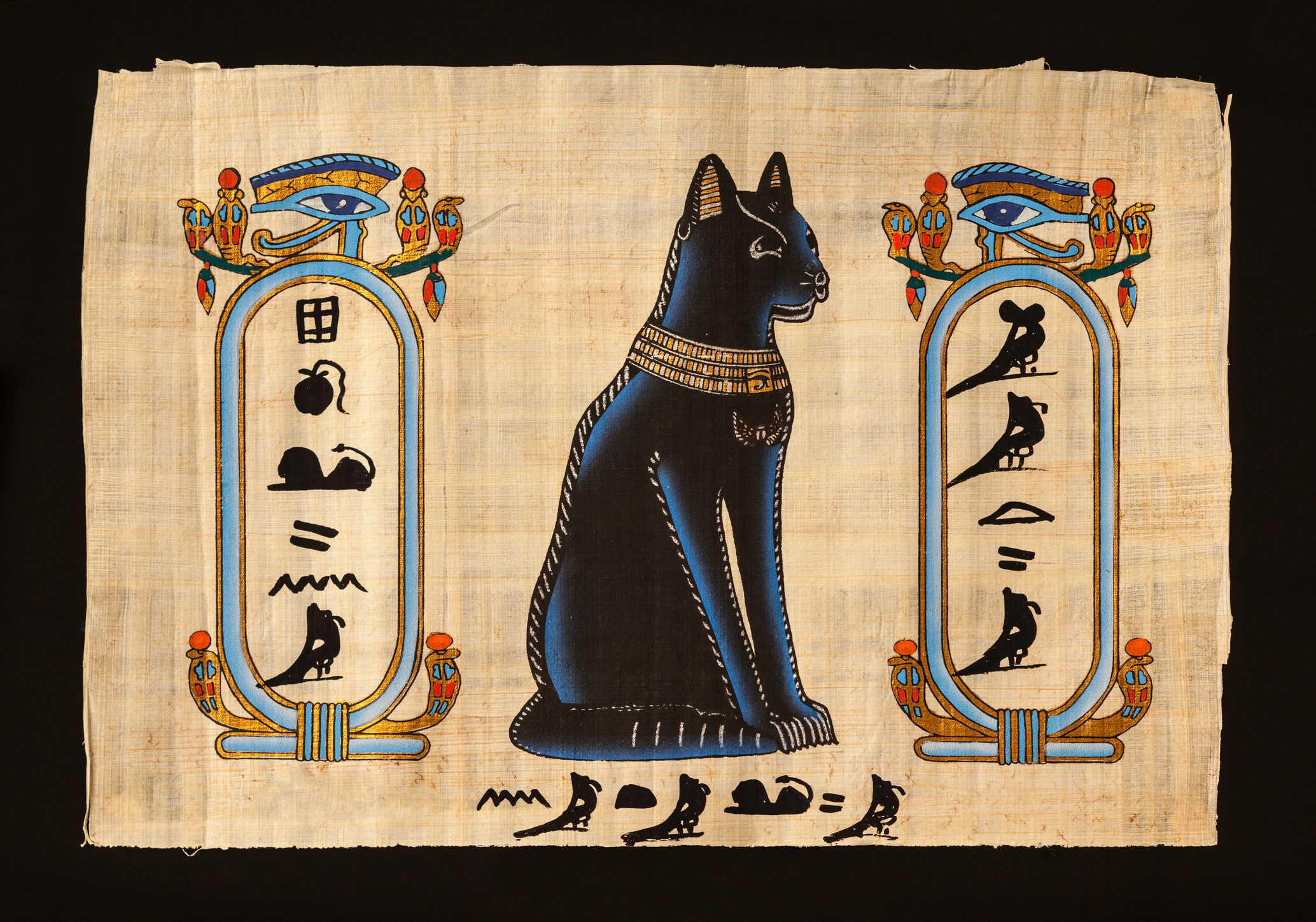 An illustration of a cat in Ancient Egypt.